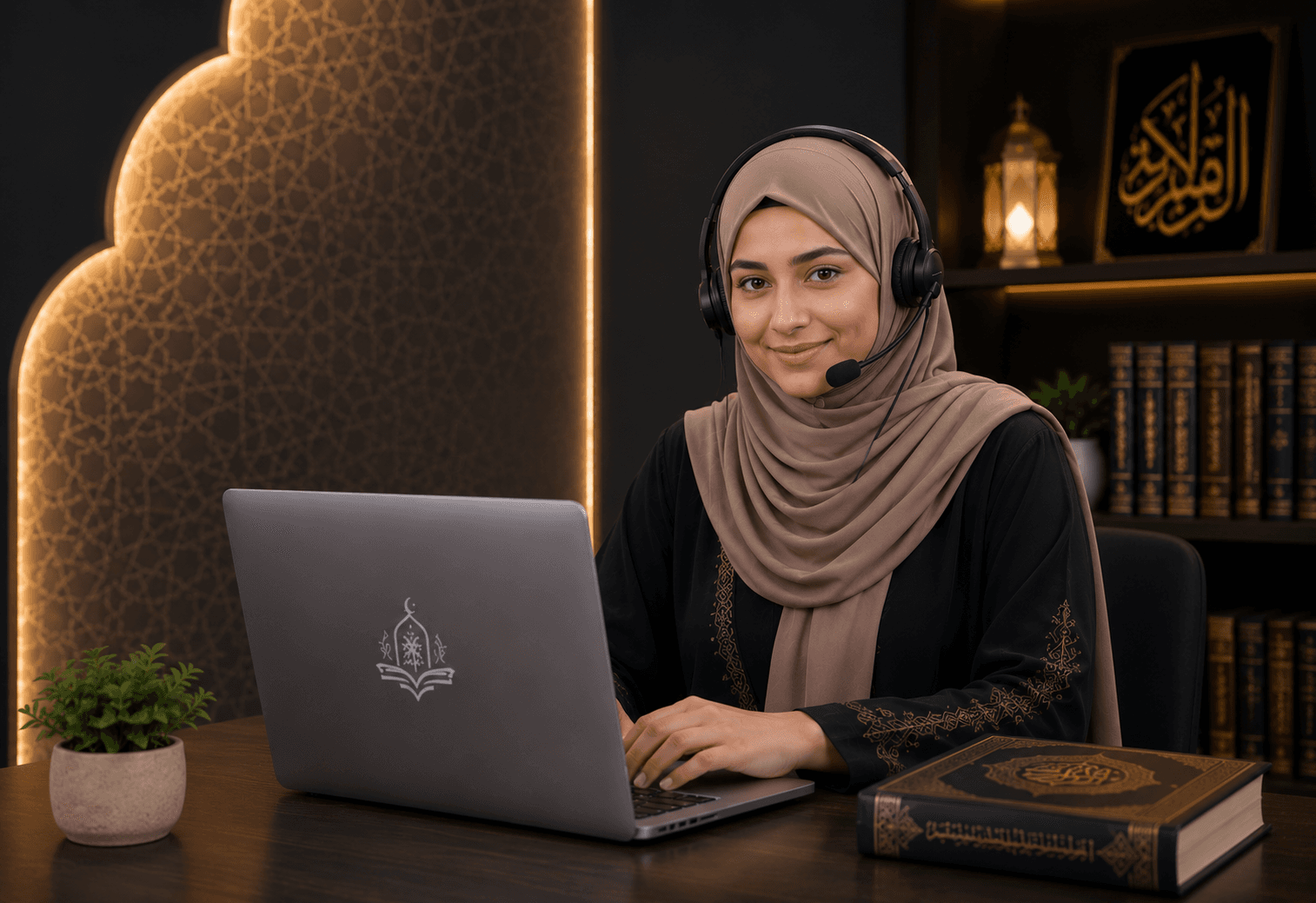 Smiling female Quran teacher at Tibyan Academy