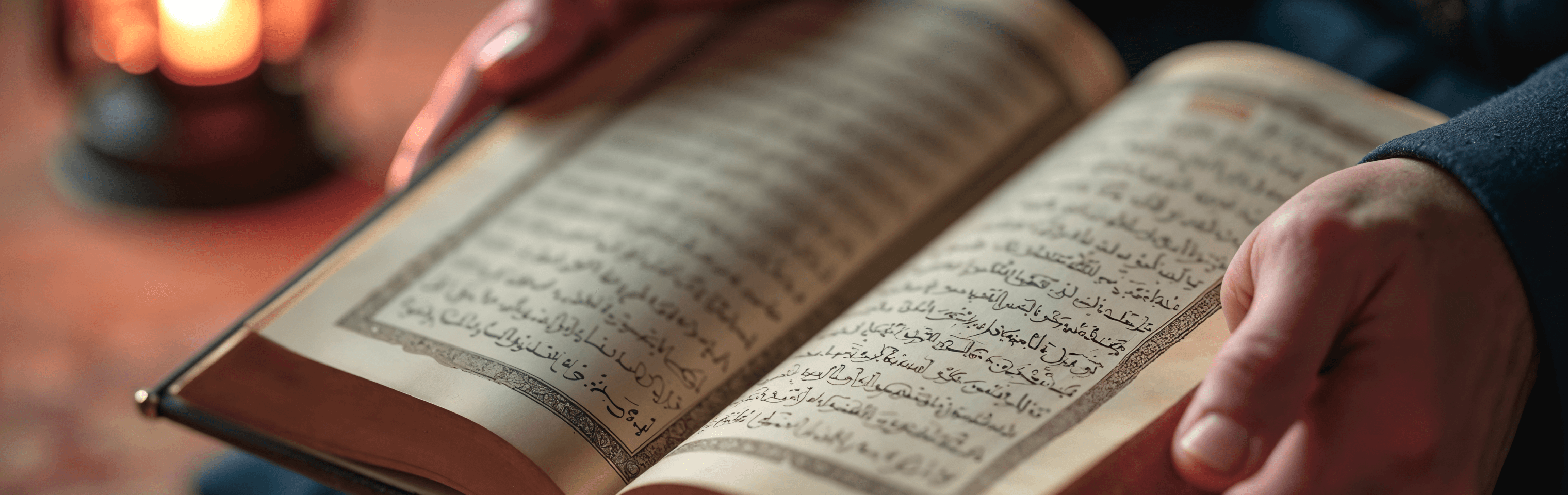 Student reading the Quran in a mosque