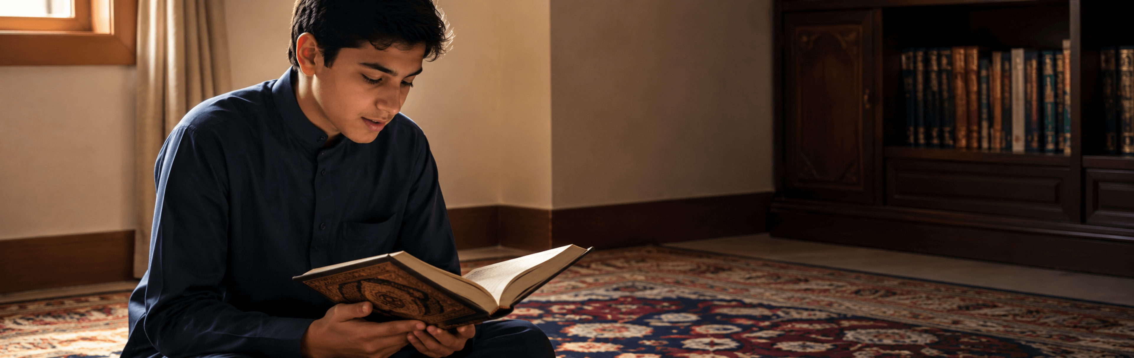 Quran manuscript with traditional Arabic calligraphy